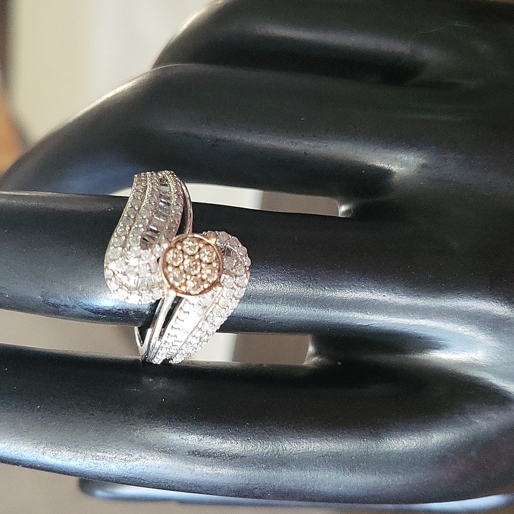 Champagne diamond and diamond ring